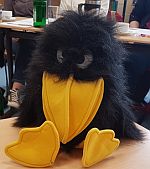 Das Maskottchen hilft, die Auftregung zu mildern!! Musikalisches Klassenzimmer 2016 III